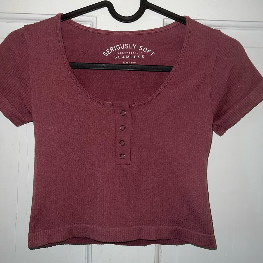 Aeropostale mauve pink cropped tee